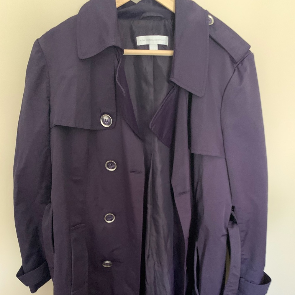 New York & Company Purple Trench Coat